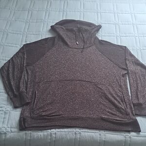 Cozy Shimmer Hooded Turtleneck Sweater - Brown